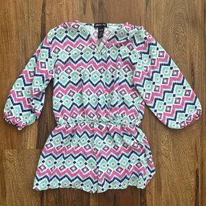 Vintage Limited Too Y2K Girls Chevron Print Romper Size XL (14/16)
